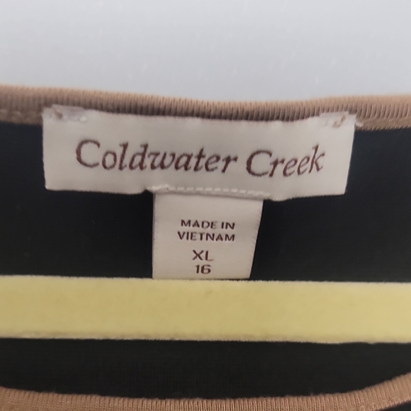 Coldwater Creek Black and Tan Top - Picture 3 of 8
